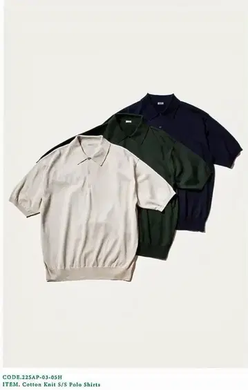 A.PRESSE Cotton Knit S/S Polo Shirts