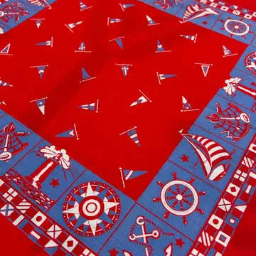 60s 70s 빈티지 마린 패턴 반다나 레어 멀티 컬러 USA제