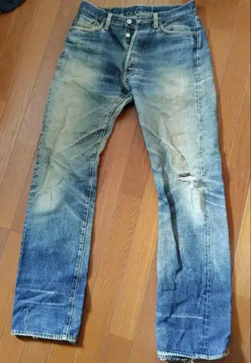 DENIME 스트레이트 데님 적색 귀 셀비지 빈티지 구제 의류