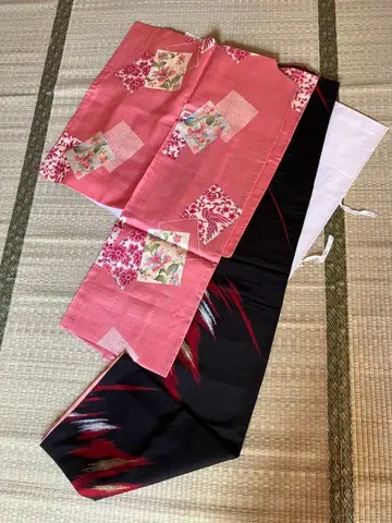 앤티크 이중 기모노 블랙