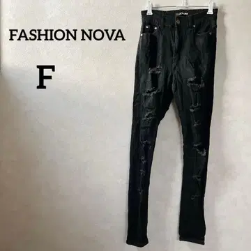 선착순 FASHION NOVA [ F ] 블랙 스키니 팬츠 데미지