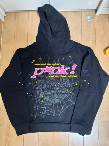 스파이더 P*NK 후드티 블랙 (감정 택 포함)