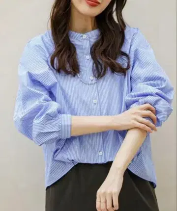 어반 리서치 프론트 턱 밴드 카라 셔츠