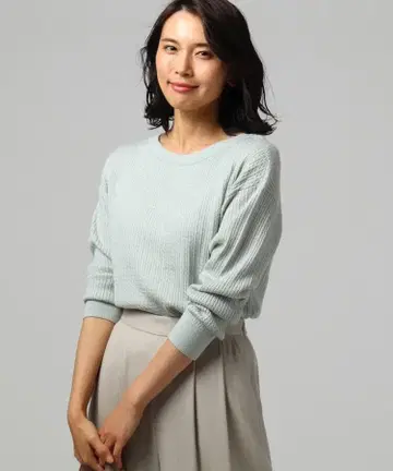 [택 포함 새상품 13000엔] 언타이틀 워셔블 울 혼방 케이블 니트