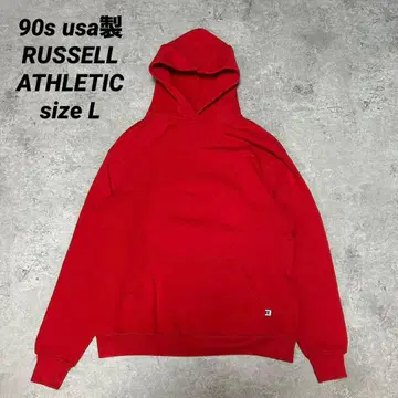새상품급 80s usa RUSSELL ATHLETIC 레드 후드티 L