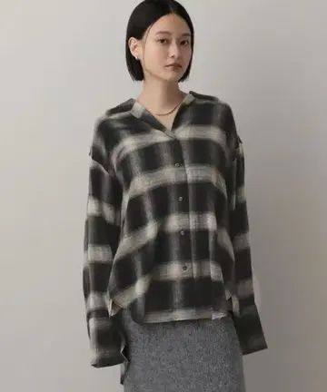 A part by 옴브레 체크 셔츠 (블랙 x 베이지 체크)