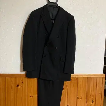 블랙 포멀 더블 브레스트 수트