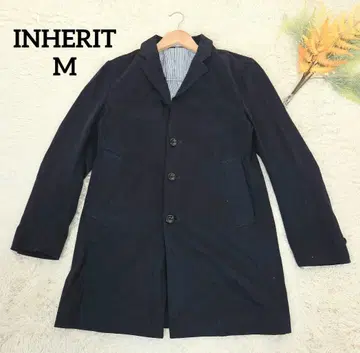 인헤리트 남성용 하프 체스터 코트 (M) 네이비 코튼