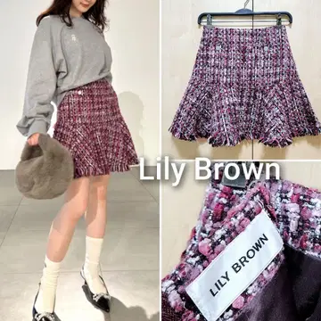 새상품급 정가 12980 릴리 브라운 트위드 미니 스커트 핑크 스나이델
