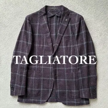 미사용급 TAGLIATORE 테일러드 자켓 최고급 실크 모 린넨 46