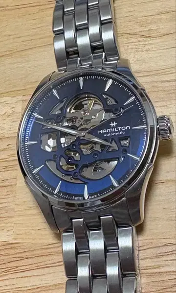[ 컨디션 최상 작동 양호 ] 해밀턴 재즈 마스터 스켈레톤 오토 파랑