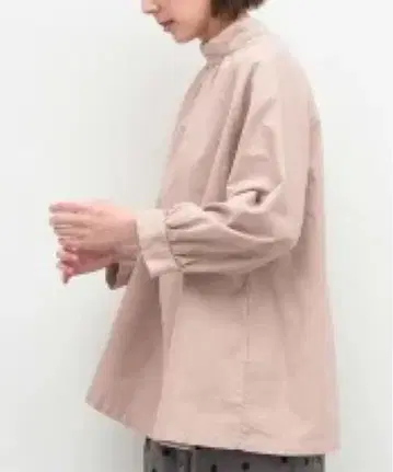 SUN VALLEY 옥스 스탠드넥 롱 블라우스