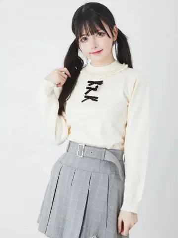 Ank Rouge 펄 리본 TOPS 완판 인기 니트