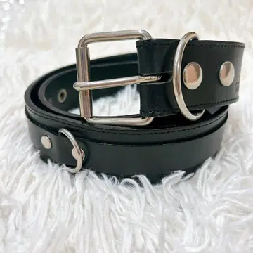 666 가죽 벨트 금장 장식 스터드 블랙 사이즈 M