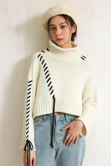 aimoha 비대칭 편직 디자인 니트 스웨터 여성용 F