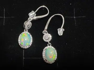 실버 오팔 귀걸이