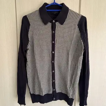 JOHN SMEDLEY 체크 무늬 가디건 S