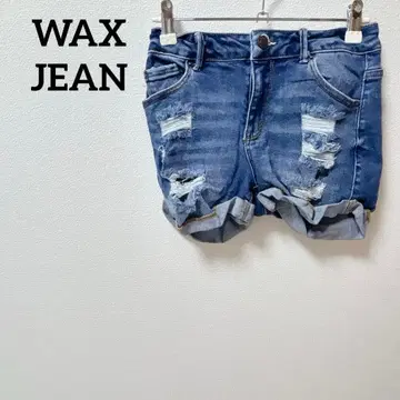 새상품급 WAX JEAN [ 프리 ] 데미지 데님 숏팬츠 심플