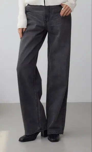 AZUL by moussy 하이웨스트 스트레이트 청바지