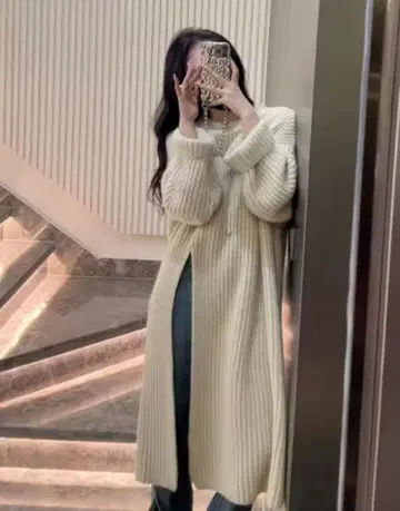 아이보리 롱 니트 원피스