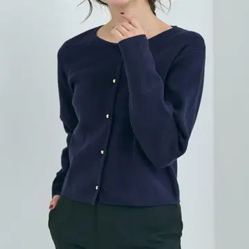coca 골드 버튼 니트 가디건 네이비