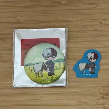 히로아카 x 토부 동물공원 토도로키 쇼토 글리터 캔뱃지 플레이크 씰