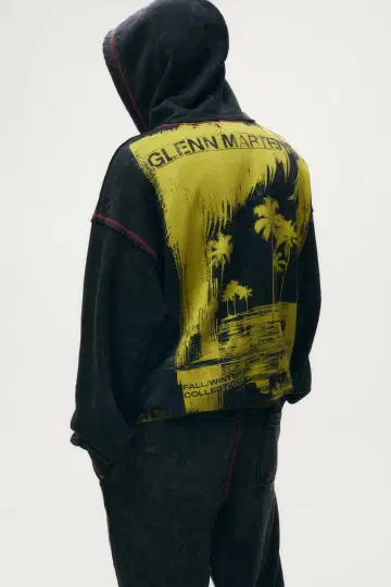 H&M 글렌 마틴스 프린트 맨투맨 후드티