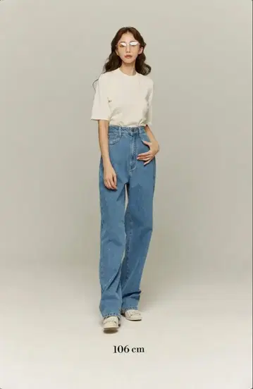 tnewties [ 운석이 떨어지다 ] 하이웨스트 스트레이트 데님 팬츠