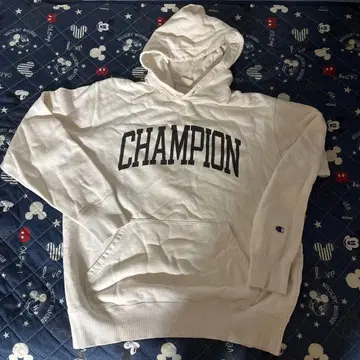 Champion 화이트 후드티 X-LARGE