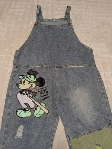 미키마우스 데님 오버롤