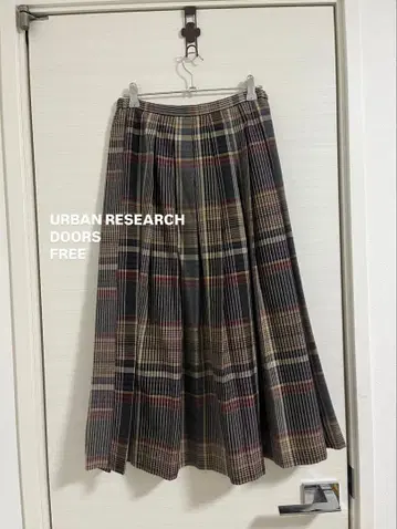 UR DOORS 체크 플리츠 롱 스커트 NAVY 2020AW