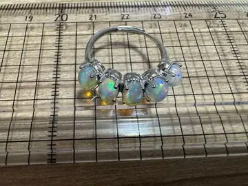 실버 오팔 스톤 링 5개