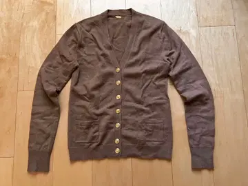 라빠르망 카멜 V넥 골드 버튼 가디건