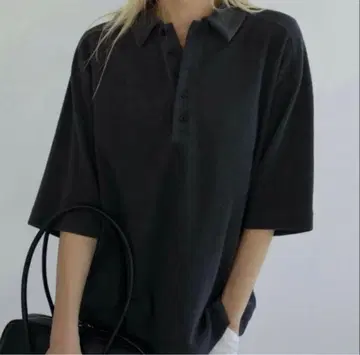 anuke 앙누크 파일 폴로 탑 차콜 그레이 파일