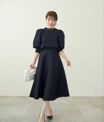 [ 새상품급 ] Liala x PG 플레어 니트 스커트/네이비