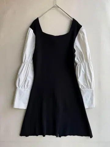 여성용 도킹 원피스 셔츠 슬리브 스퀘어 칼라 귀여운