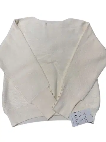 예카베 아이보리 펄 장식 니트 스웨터 F 사이즈 미사용 새상품