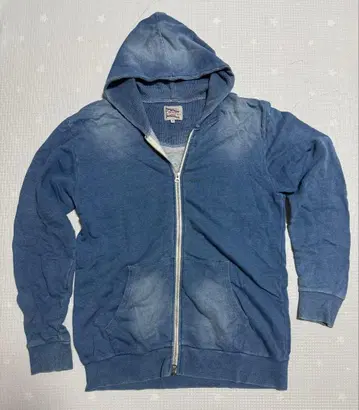 더퍼 DUFFAR 인디고 블루 풀 집업 후드티 XL