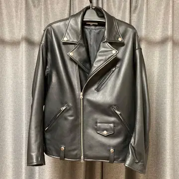 [ FREAK'S STORE ] 가죽 더블 라이더스 빅 실루엣 블랙