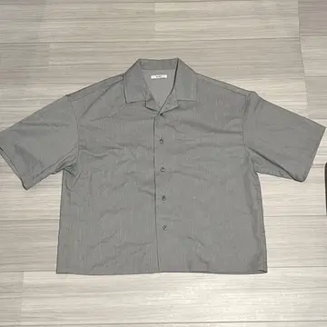 RUUBON 그레이 셔츠 버튼 오픈 카라 셔츠 남성용