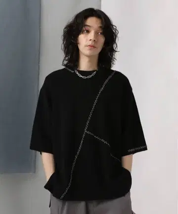 [HARE] 랜덤 라메 스티치 니트 풀오버(