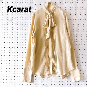 케이캐럿 보타이 블라우스 핀턱 빈티지풍 새틴풍 샘플