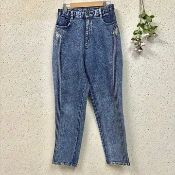 [빈티지] 스톤 워시 청바지 자수 y2k vintage W72