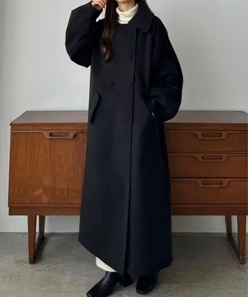 칼라우티아 카우라티아 스탠 칼라 롱 코트