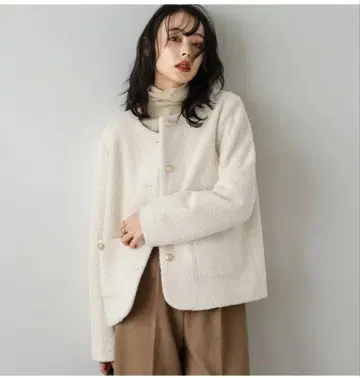 아이보리 노카라 자켓