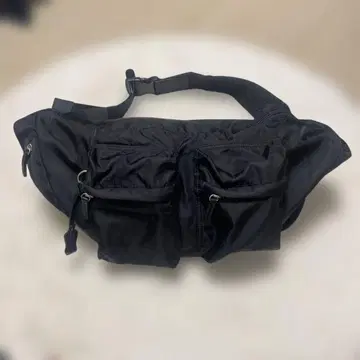 JEANASIS 나일론 벨트 바디백 블랙