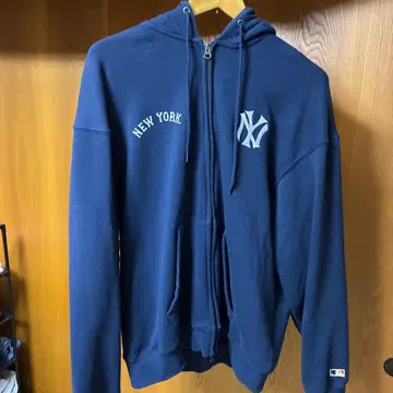 뉴욕 양키스 풀 집업 후드티 네이비