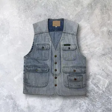 MANX 데님 베스트 아웃도어 낚시 포켓 다기능 L