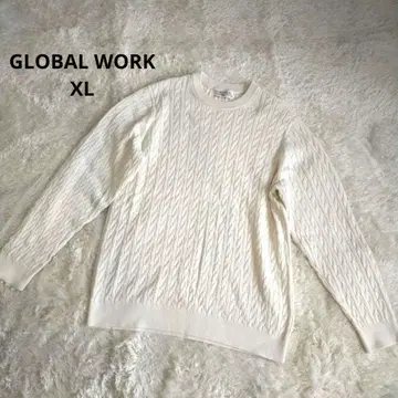 새상품급 GLOBALWORK 케이블 짜임 니트 아이보리 XL 심플
