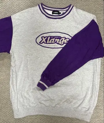 XLARGE 그레이/퍼플 맨투맨 M